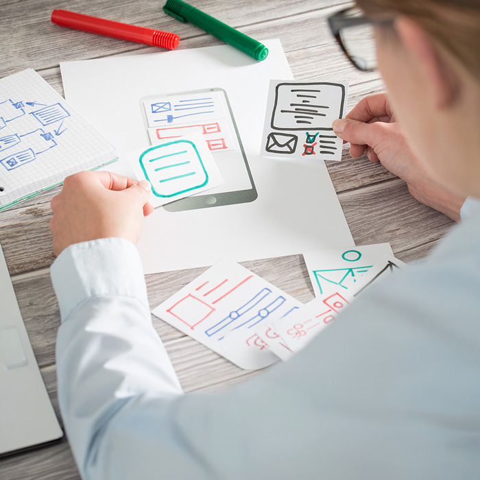 Designer developing a digital interface