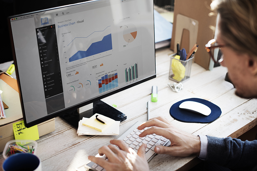 Analytics dashboard on laptop